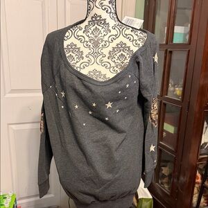 Torrid Gray Star Pattern Women's Sweater